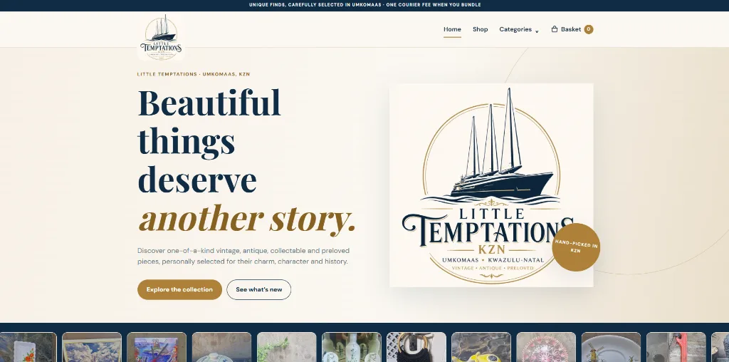 MiniPage business website for Little Temptations